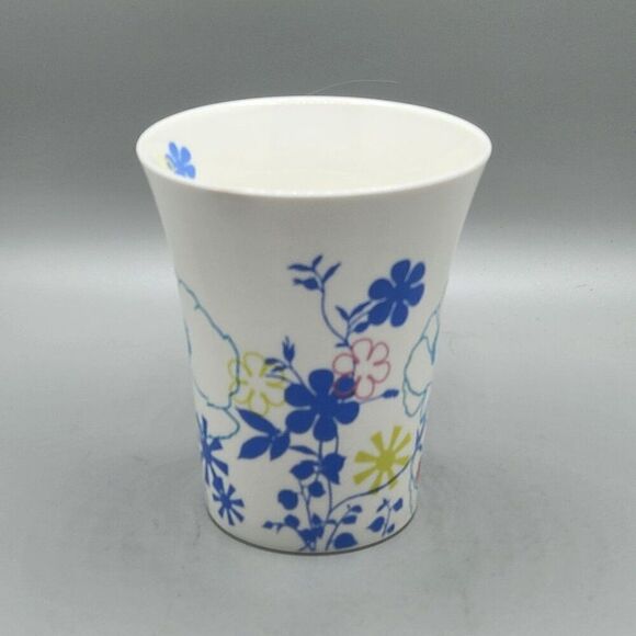 2006 Starbucks Floral Pastel Blue Pink Yellow Butterfly Coffee Cocoa Mug Cup - Picture 2 of 11